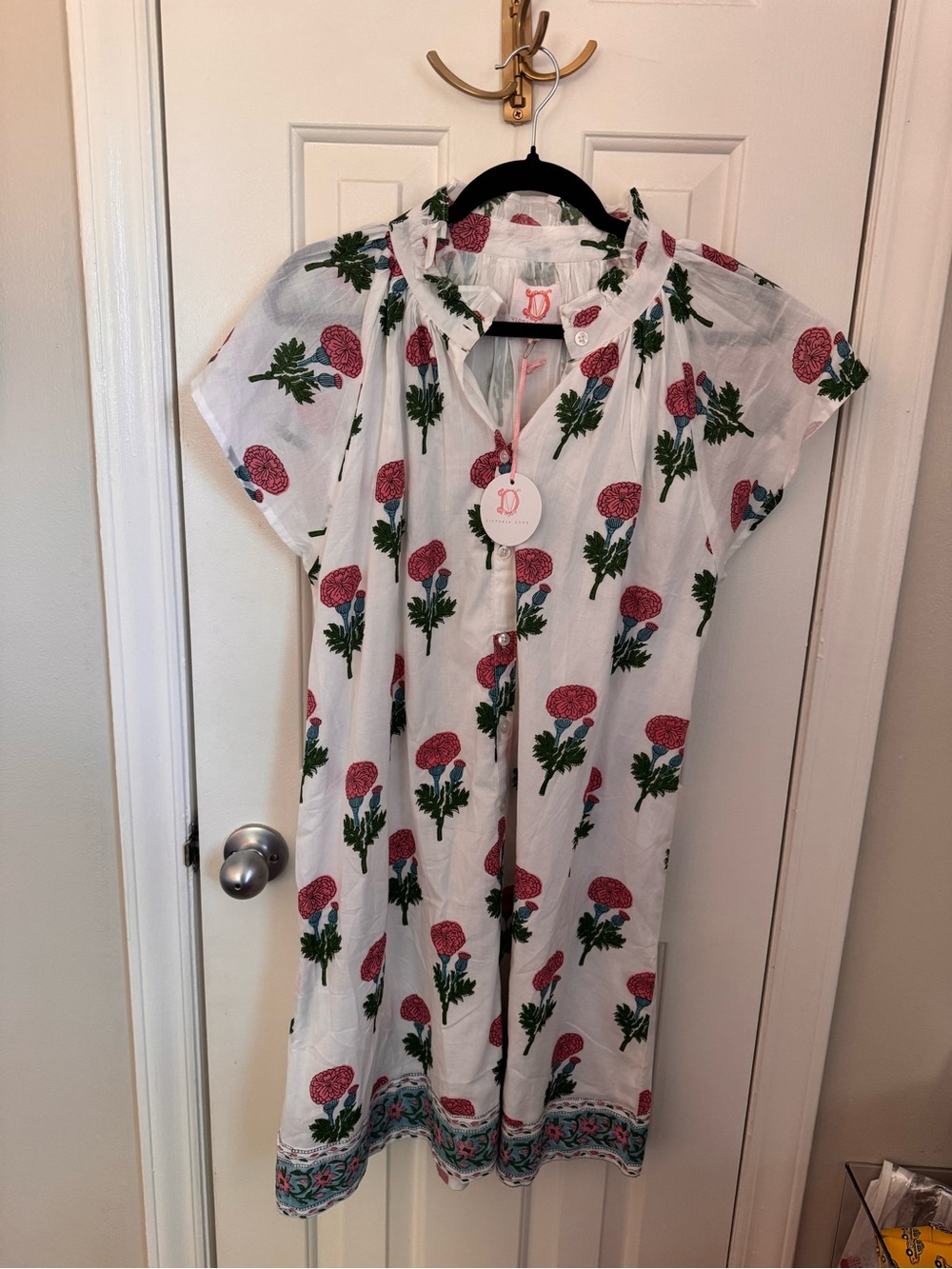 NWT Victoria Dunn Lucia Mini Dress in Passion Flower | white pink green and blue